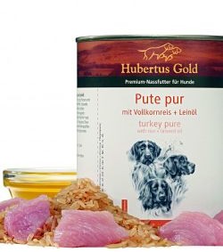 Hubertus Gold 800 g blik 100% Kalkoen met volkorenrijst & lijnzaadolie